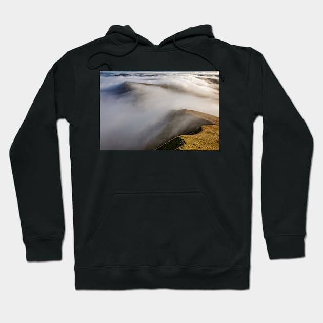 Cribyn in the clouds, Brecon Beacons Hoodie by dasantillo